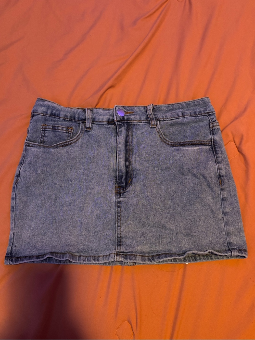 SHEIN Light Blue Denim Mini Skirt